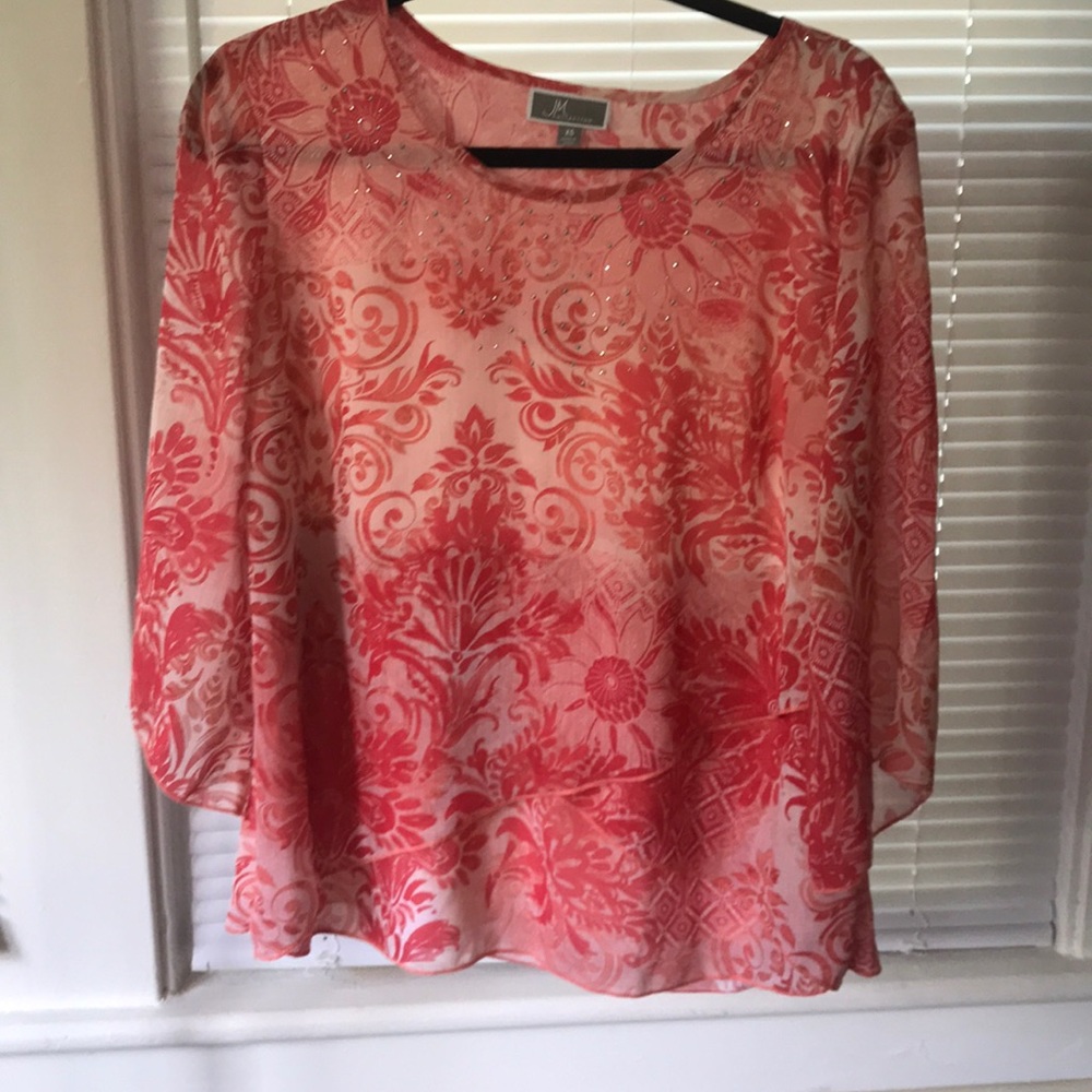 JM collection blouse with flowy sleeves